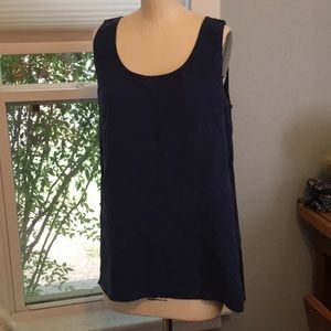 Express 100% silk navy blue tank